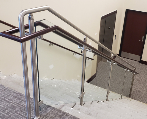 Side view of handrail system